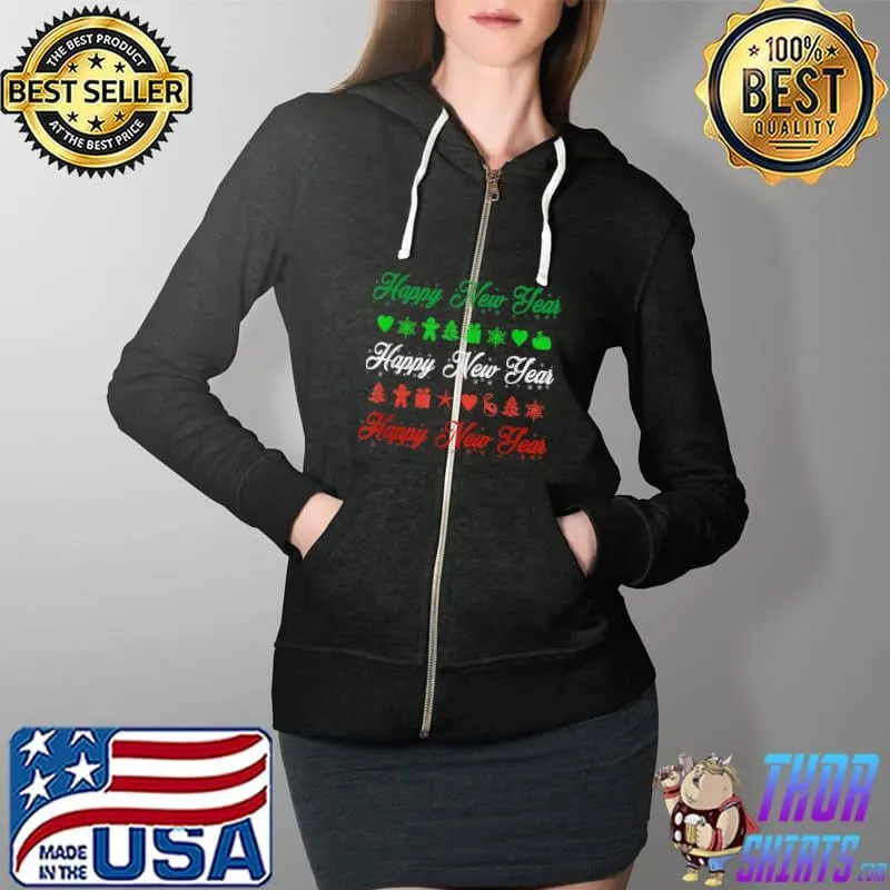 Official Funny Eve NYE Party Confetti. Merry Christmas Happy New Year T-Shirt Full Zip Hooded