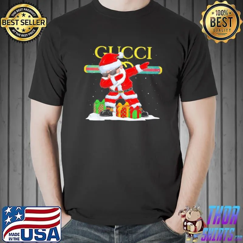 Official Gucci, Xmas Light Tree, Xmas Party, Dabbing Santa TShirt Unisex