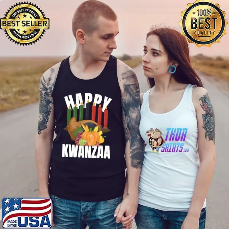 Official Happy Kwanzaa African American Holiday Candles First Fruits T- Tank Top