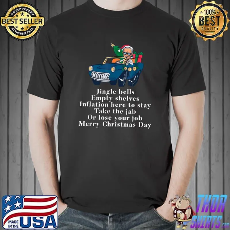 Official Jingle Joe Biden Funny Santa Trump Ugly Christmas Sweater T-Shirt Unisex