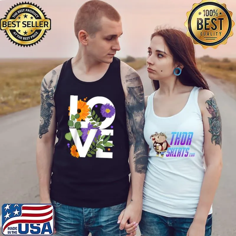 Official Love Floral Flower I Love Spring Summer Love Flower Gift T- Tank Top