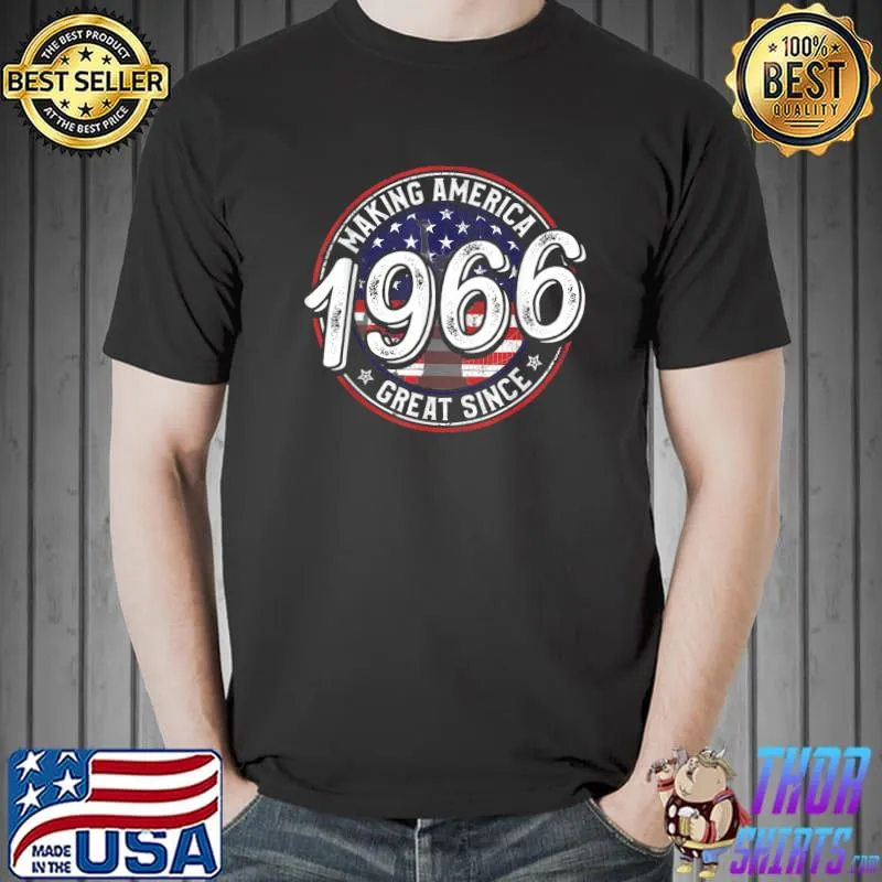 Official Making America Great Since 1966 American Flag Birthday T-Shirt