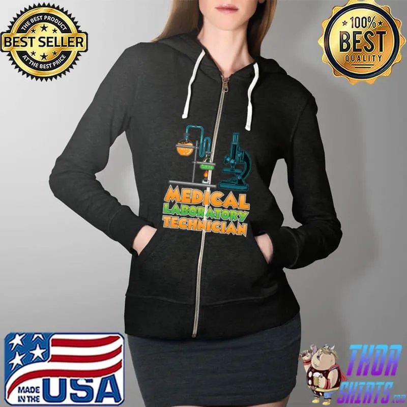 Official Medical Laboratory Technician T-Shirt Full Zip Hooded