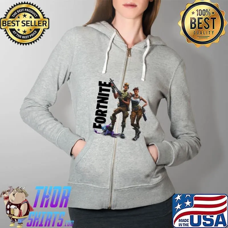 Official Pin On Fortnite Game Shirt Full Zip Hooded
