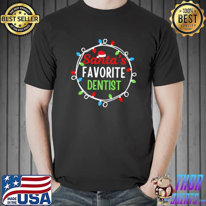 Official Santa's Favorite Dentist Funny Christmas Premium T-Shirt