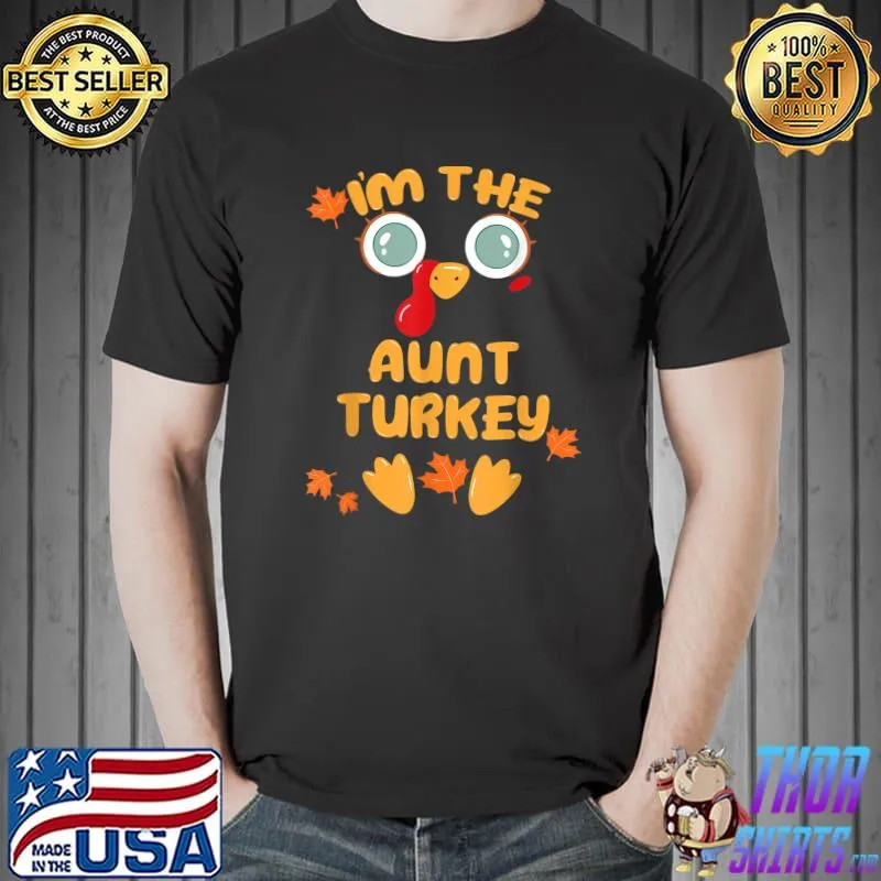 Official The AUNT Turkey Matching Family Thanksgiving Party Pajama T-Shirt Unisex