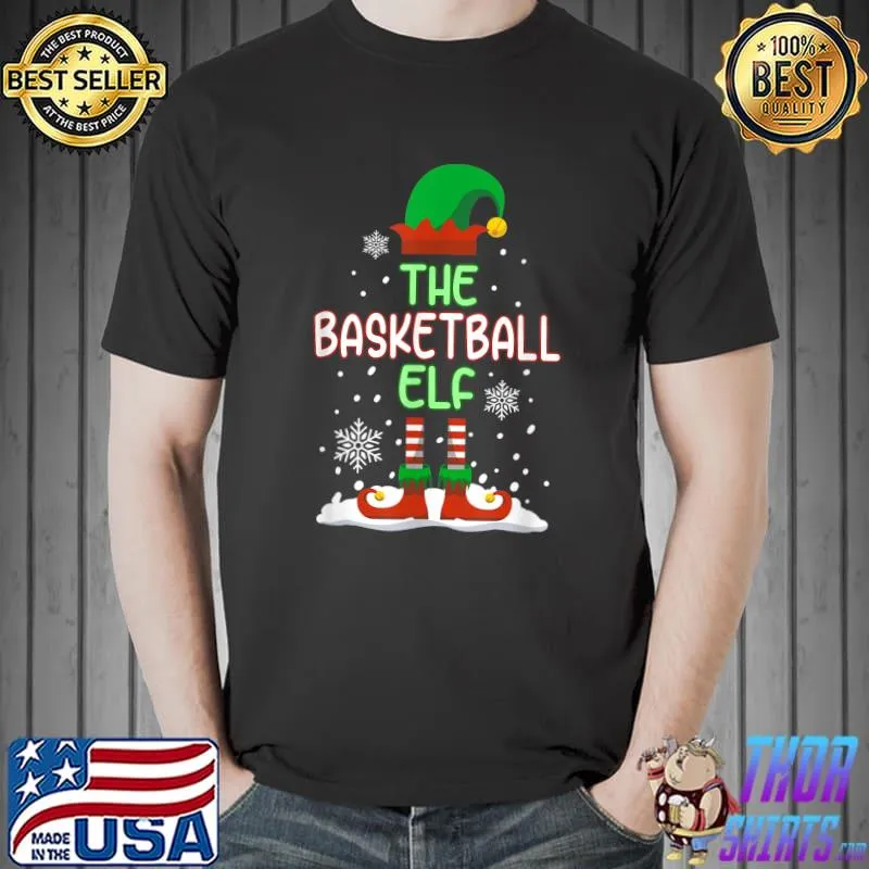 Official The Basketball Elf Funny Family Matching Christmas Pajama T-Shirt Unisex