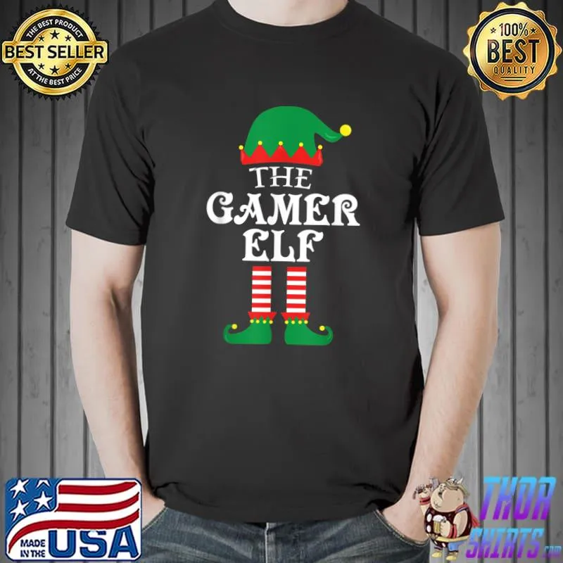 Official The Gamer ELF Matching Family Group Christmas Pajama T-Shirt Unisex