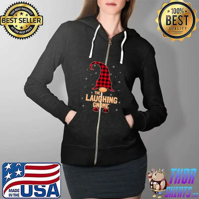 Official The Laughing Christmas Gnome Pajama Premium T-Shirt Full Zip Hooded