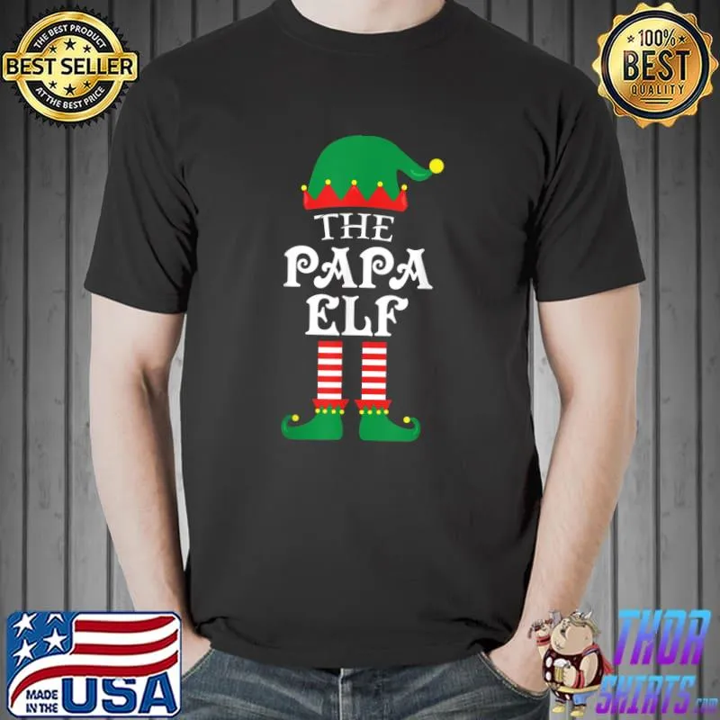 Official The Papa Elf Matching Family Group Christmas Pajama T-Shirt Unisex