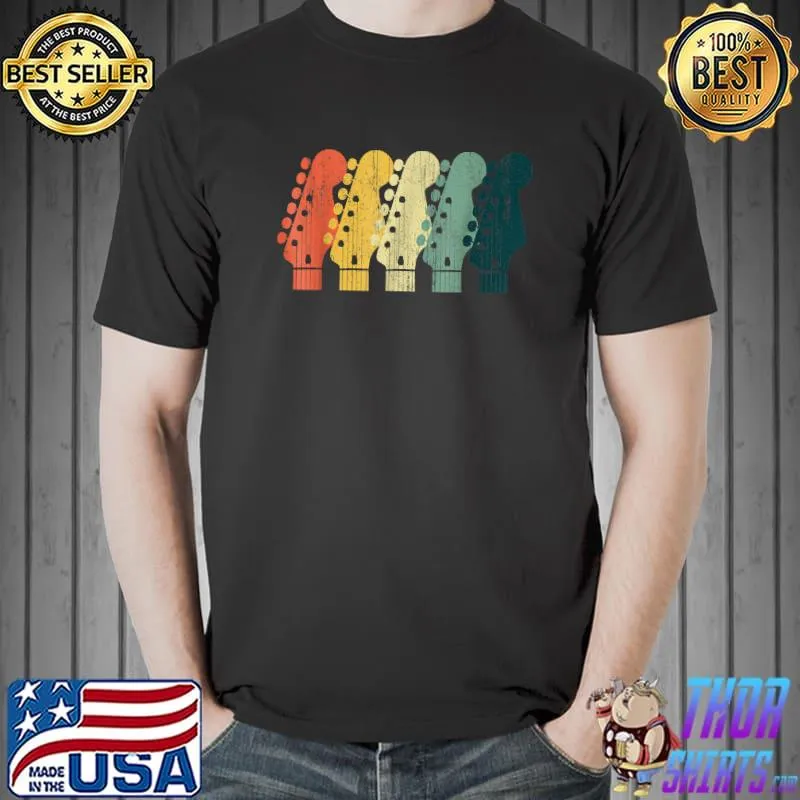 Official Vintage Guitar Men Women Funny Music Band Guitarist Stuff T-Shirt