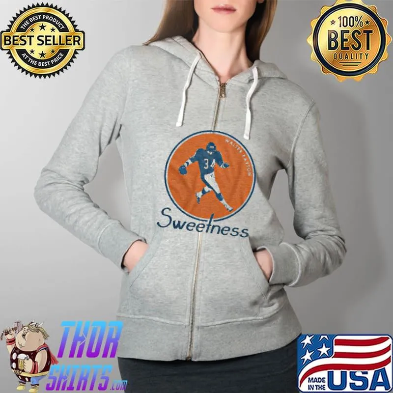 Official Walter Payton Vintage Chicago Bears Shirt Full Zip Hooded
