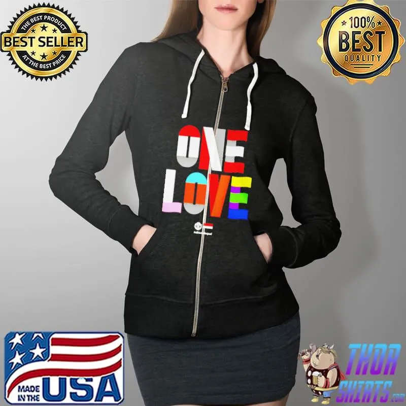 One love all red all equal Full Zip Hooded
