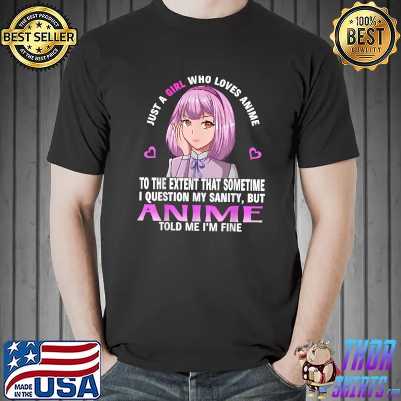 Original Anime for teen girls japanese Just A Girl Who Loves Anime T-Shirt Unisex