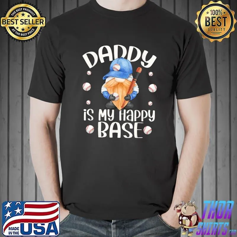 Original Baseball Dad Gnome With Novelty Baseball Fathers Day Saying T-Shirt