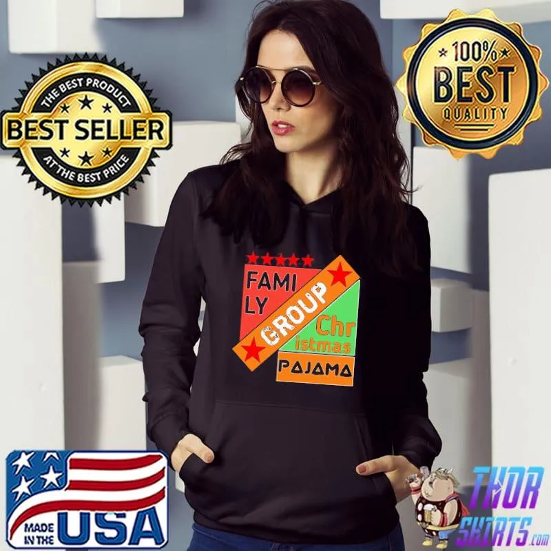 Original Colorful Family Group Christmas Pajama Shirt
