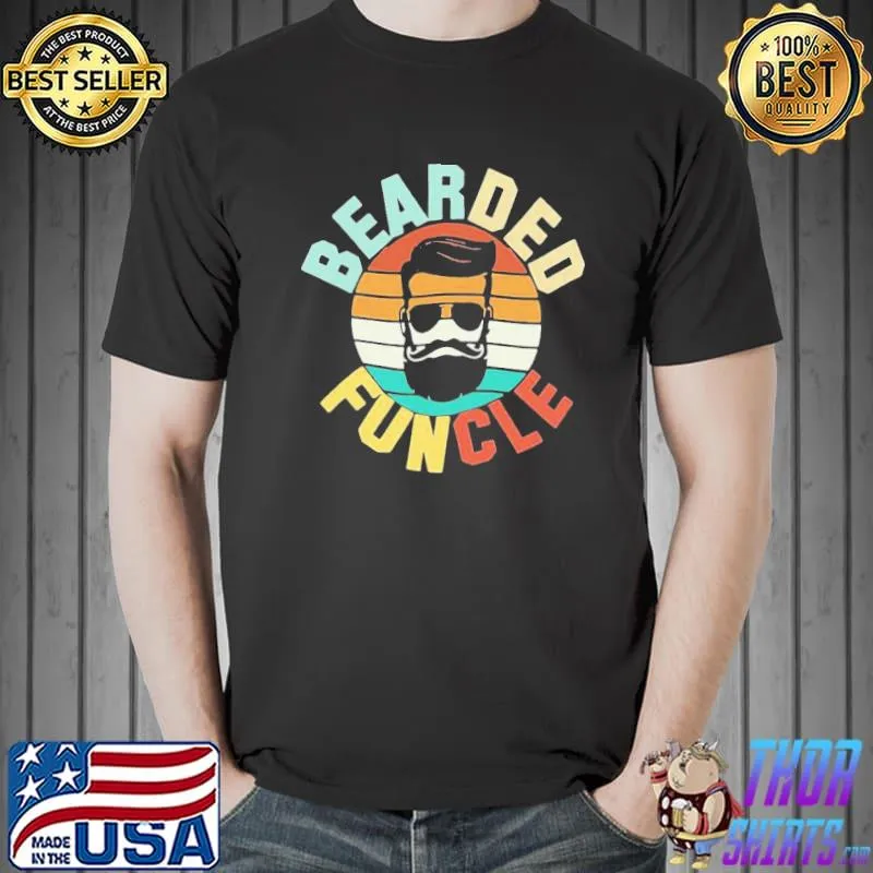Original Cool bearded funcle funny uncle vintage retro shirt