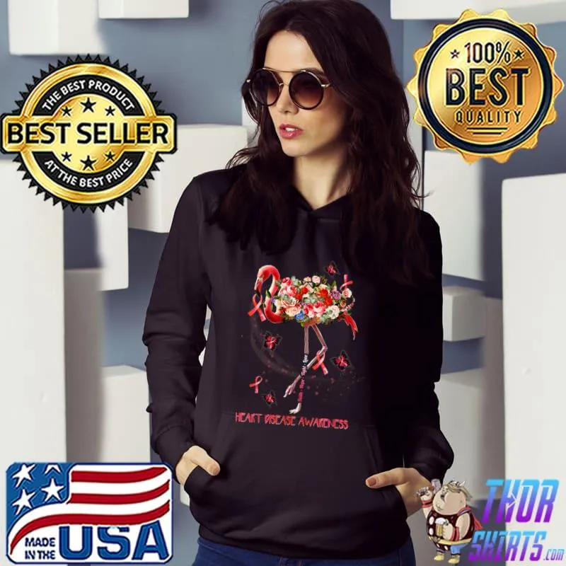 Original Flamingo Faith Hope Fight Cure Heart Disease Awareness T-Shirt