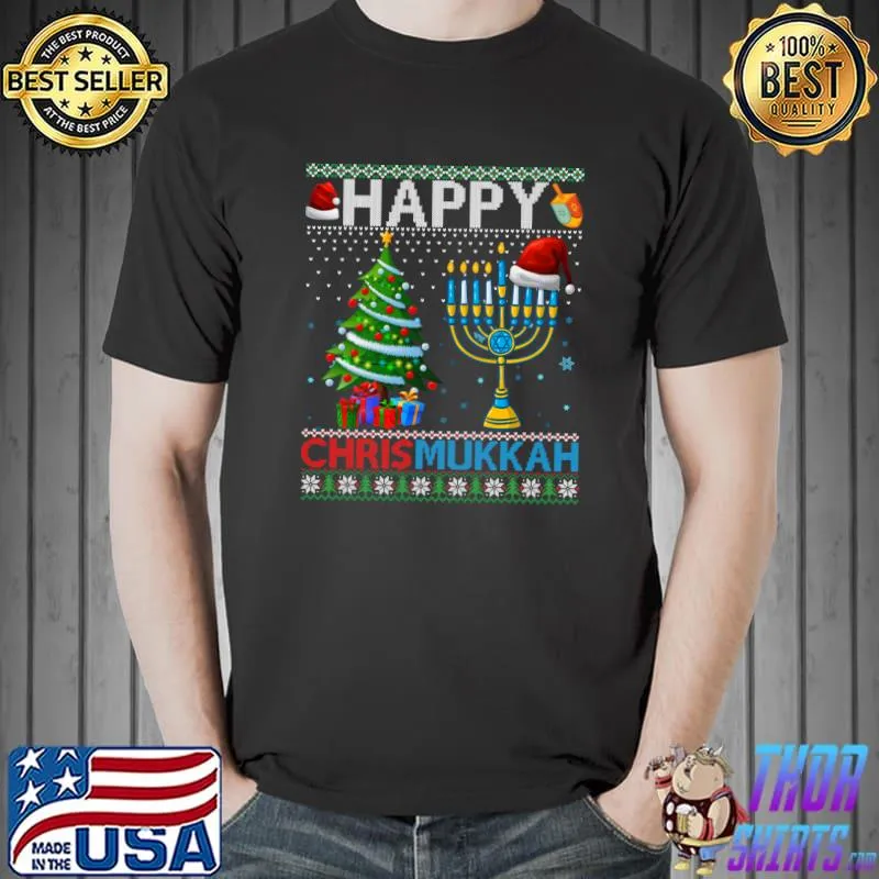 Original Happy Chrismukkah Jewish Christmas Hanukkah Chanukah T-Shirt Unisex