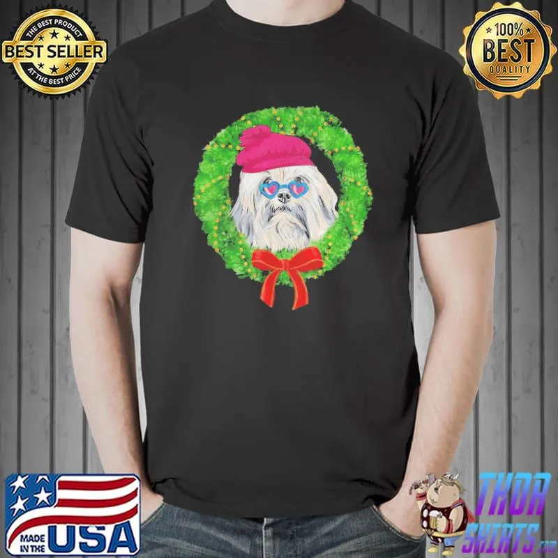 Original LowchenLionBichonInChristmasWreath Shirt Unisex