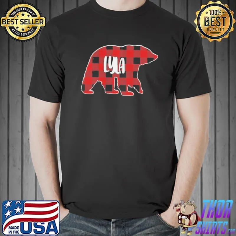 Original Lyla Bear Custom Red Buffalo Plaid Christmas Pajama Shirt Unisex