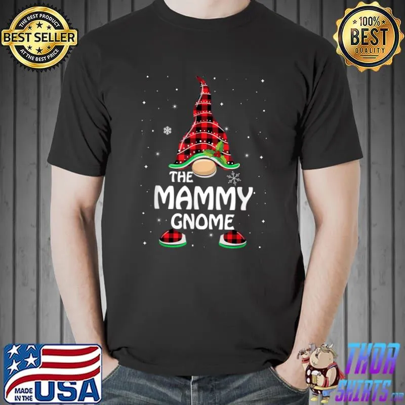 Original Mammy Gnome Buffalo Plaid Matching Family Christmas Pajama T-Shirt Unisex