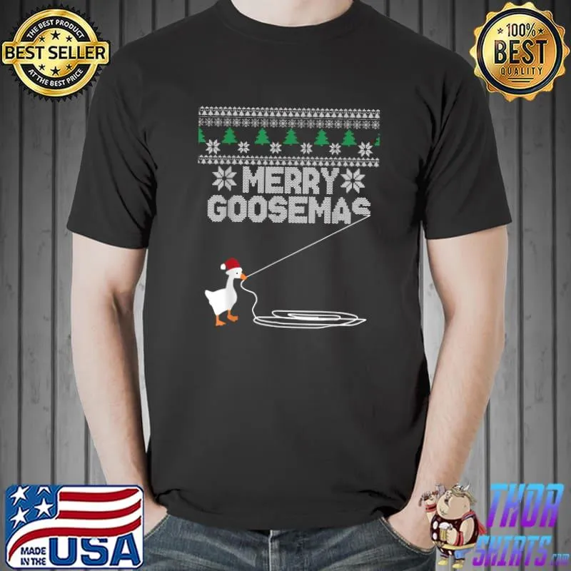 Original Merry Goosemas Meme Santa Hat Funny Ugly Christmas Holiday T-Shirt