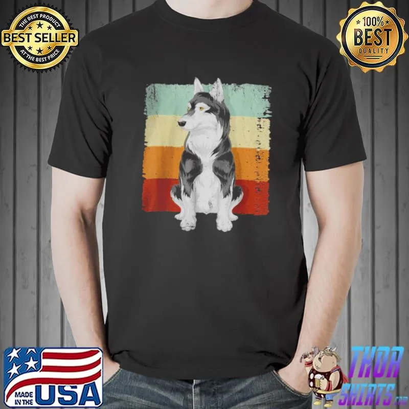 Original Retro Husky Lover Pet Owner Dog Animal Lover Siberian Husky T Shirt Unisex