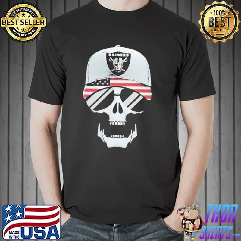 Original Skull Oakland Raiders American Flag Shirt