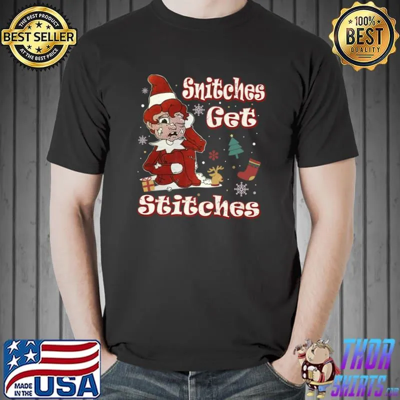 Original snitches get stitches funny xmas christmas Premium T-Shirt Unisex