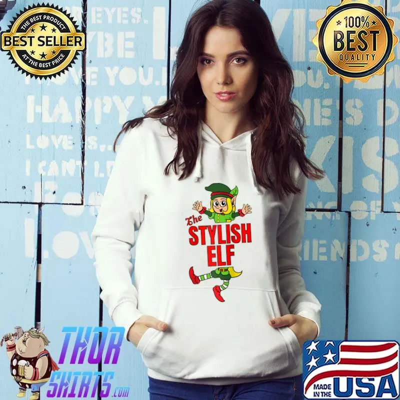 Original The Stylish Elf Christmas Outfit Matching Group Family T-Shirt