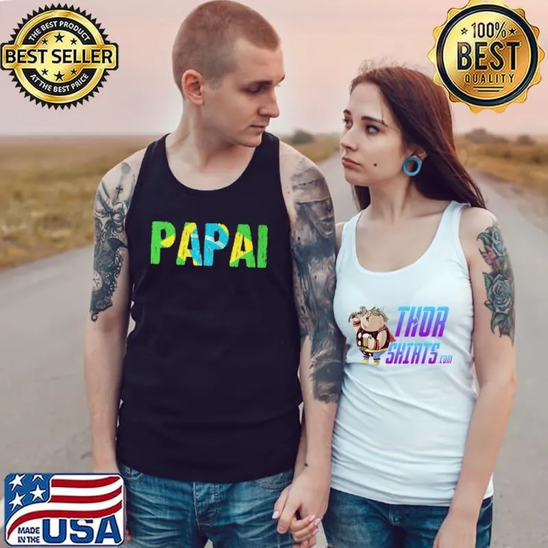 PapaI brazilian dad father brasil flag distressed Tank Top