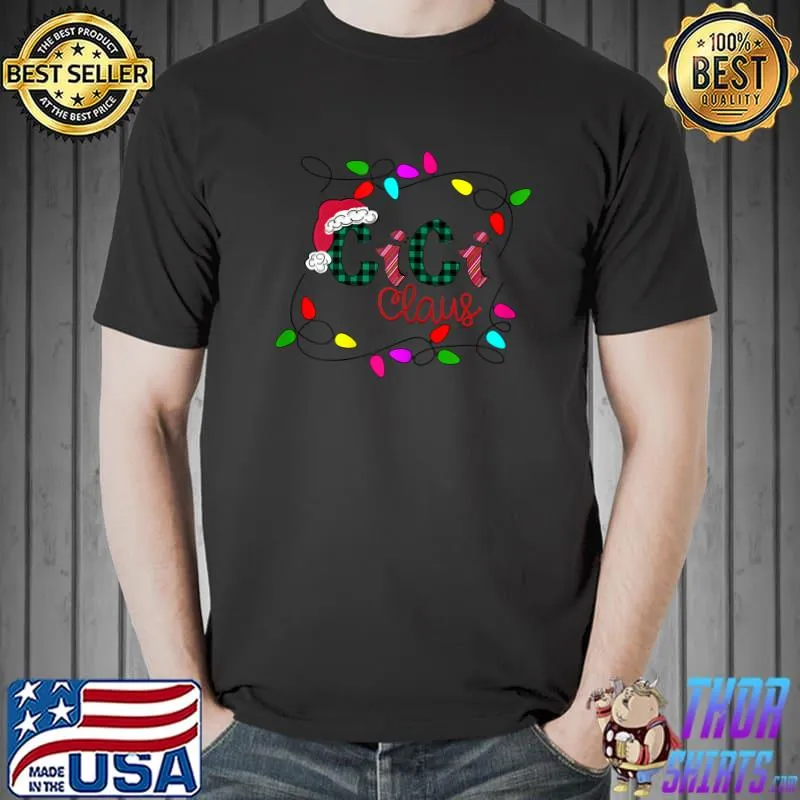 Personalized Christmas Cici Claus Xmas Light T-Shirt