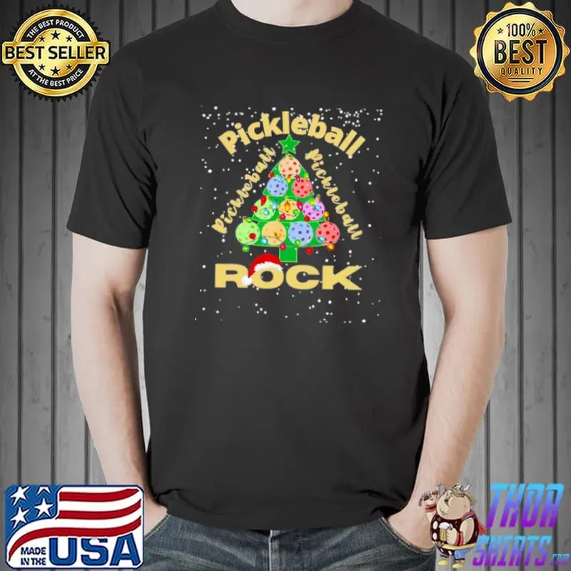 Pickleball Pickleball Pickleball Rock Christmas Sweater Shirt Unisex