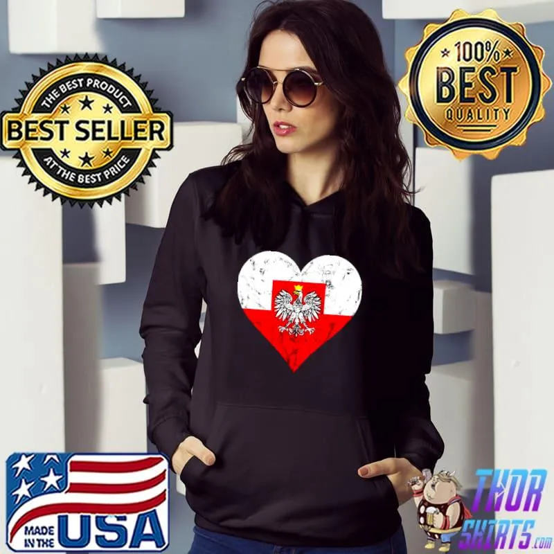 Poland heart polish eagle polska flag polish heritage Hoodie