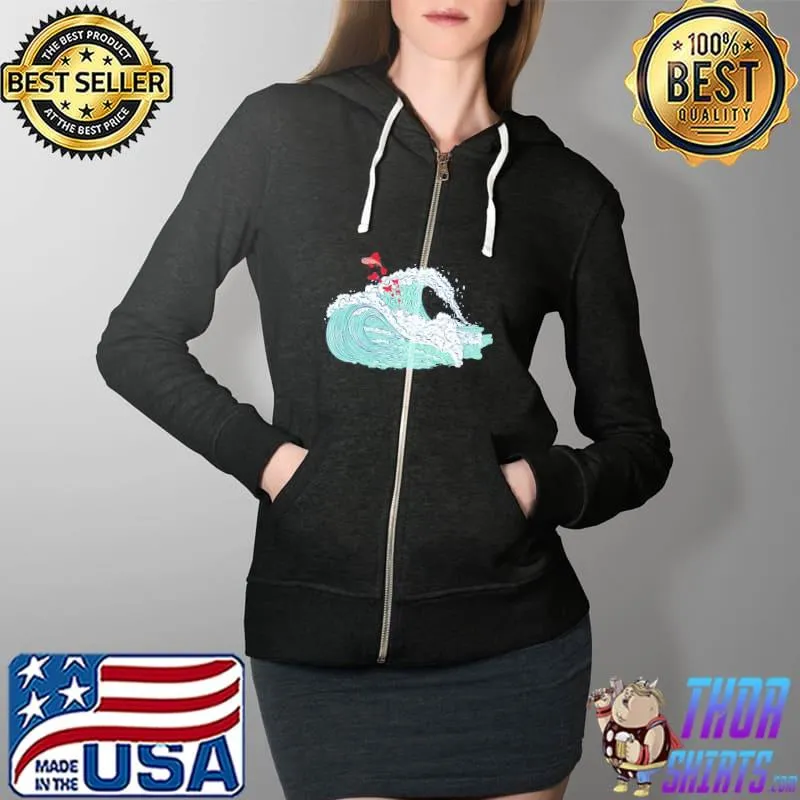 Ponyo Waves Unisex T-Shirt Full Zip Hooded