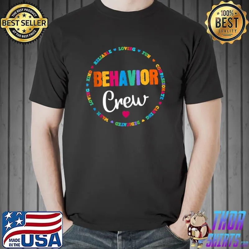 Premium Behavioral Squad Specialist Behavior Analyst Therapist Crew T-Shirt Unisex