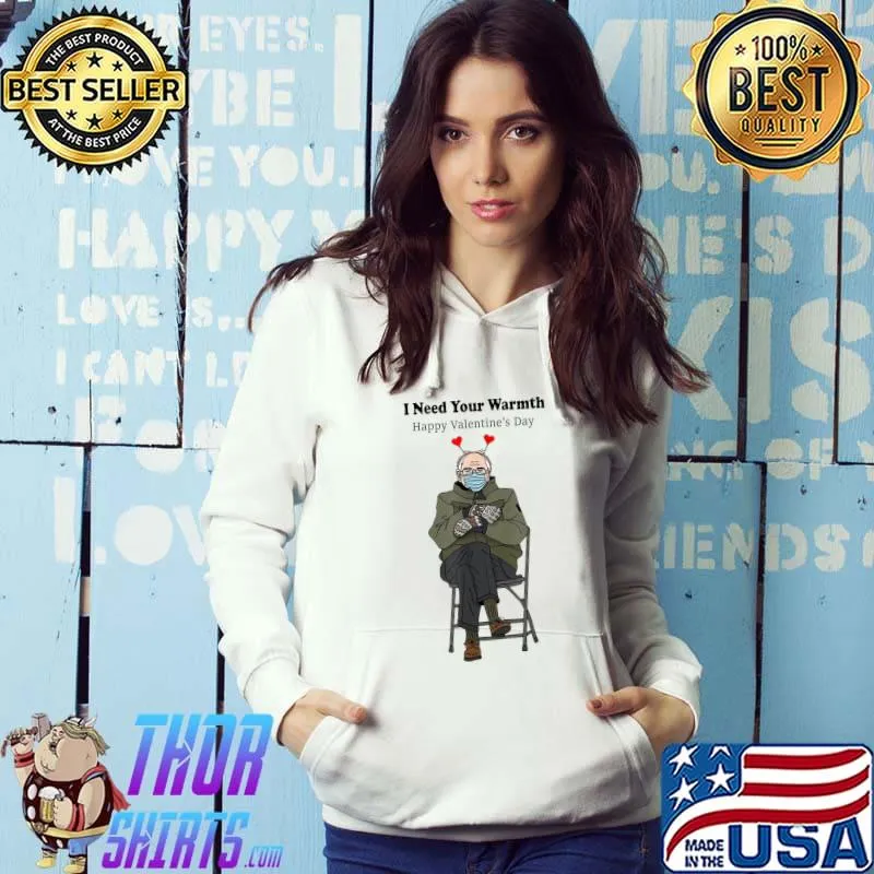 Premium Bernie Sanders Mittens Sitting Wearing Mask Valentine’s day T-Shirt