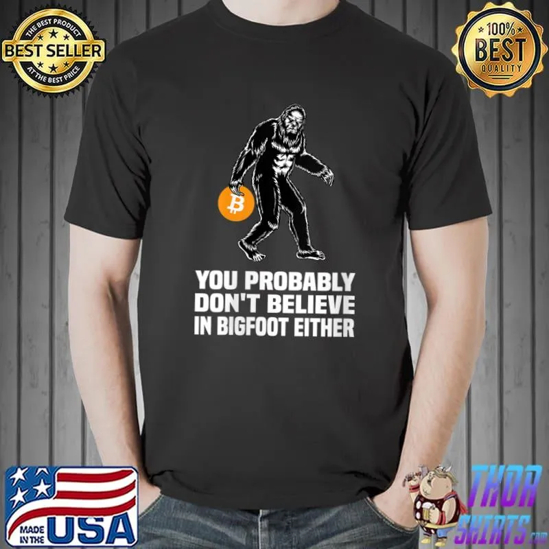 Premium Bigfoot Shirt Funny Bitcoin Crypto Currency Trader Cryptid T-shirt