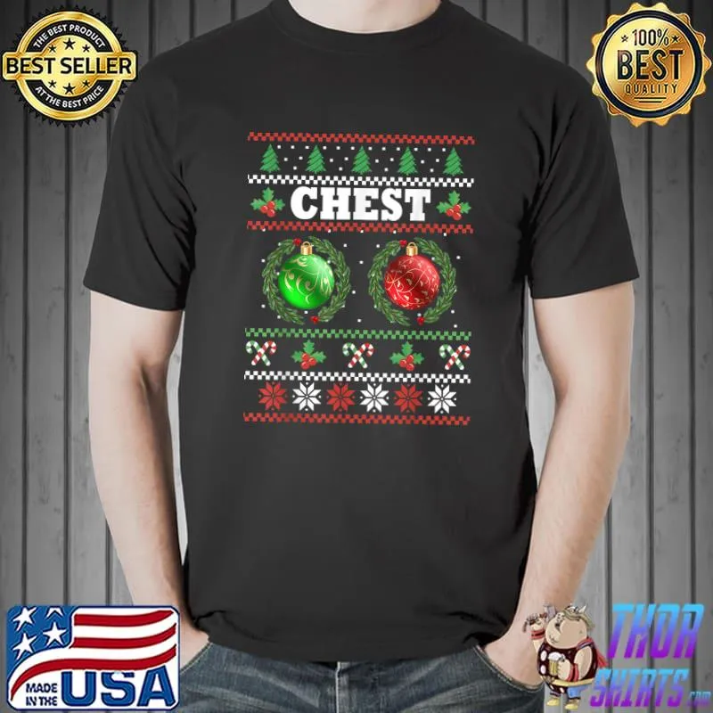Premium Chest Nuts Christmas T Shirt Ugly Matching Couple Chestnuts T-Shirt Unisex