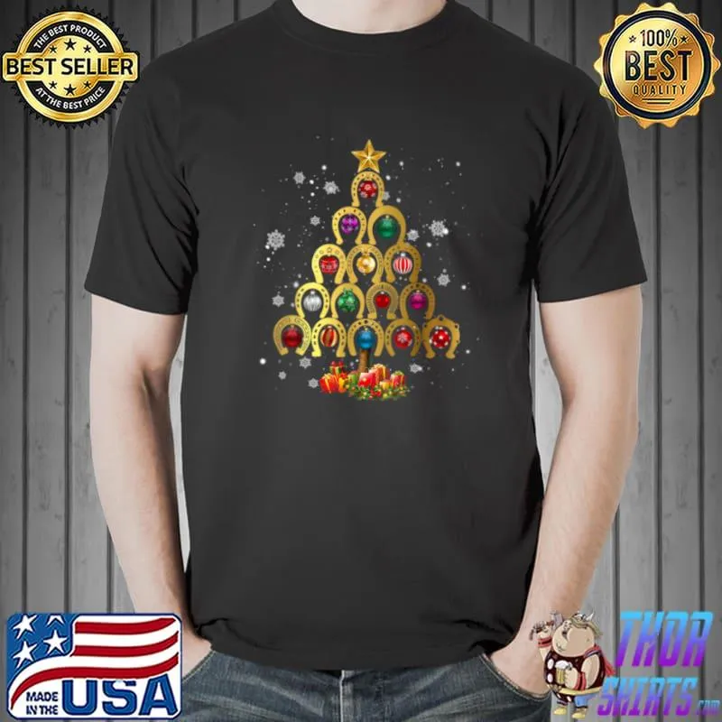 Premium Christmas Tree Horseshoe T Shirt Unisex