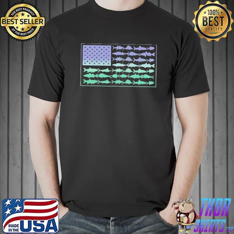 Premium Columbia PFG Americana Saltwater Fish Flag Shirt Unisex