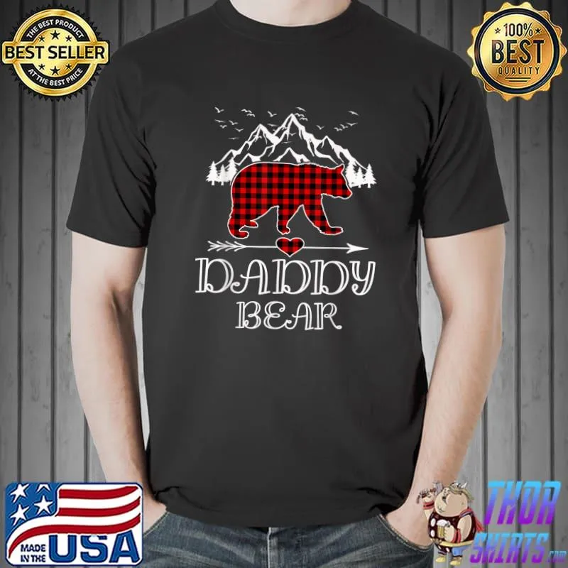 Premium Daddy Bear Shirt, Red Buffalo Plaid Daddy Bear Pajama T-Shirt Unisex