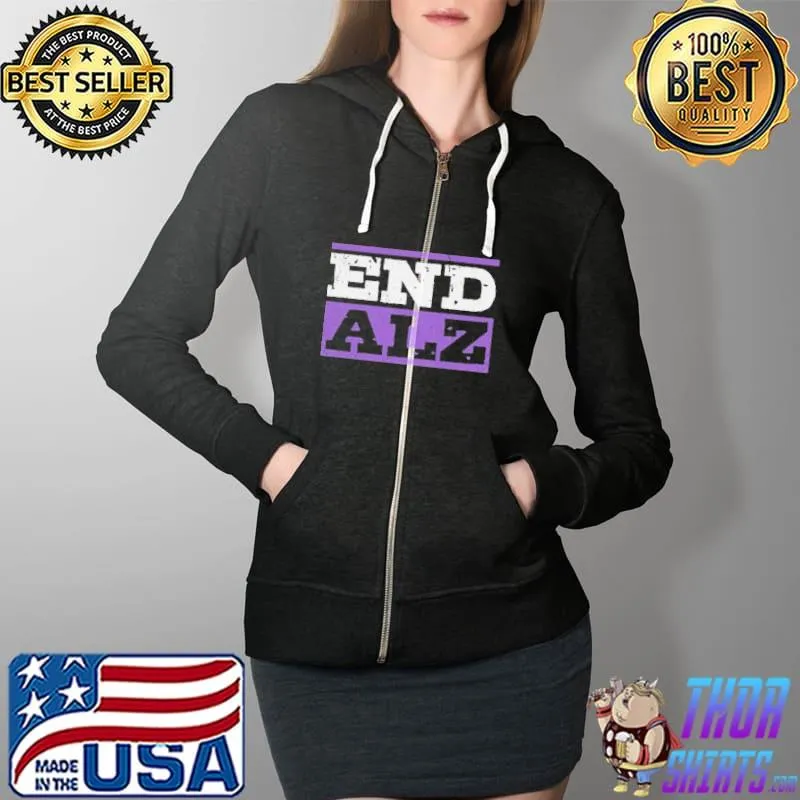Premium End Alzheimer's Awareness Shirt Full Zip Hooded