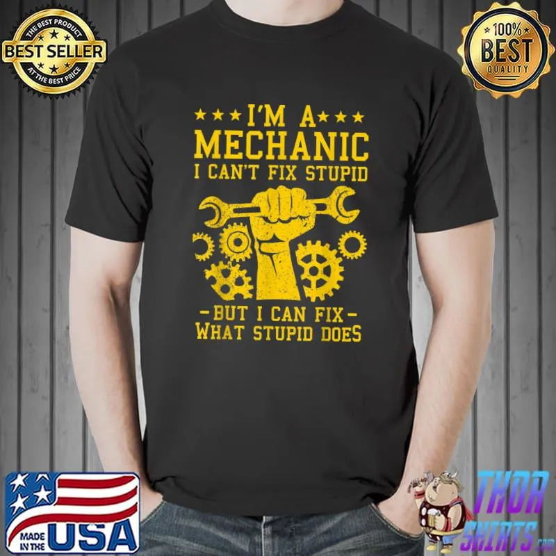 Premium Funny Car Mechanic Men Women Kids Best Auto Mechanic T-Shirt Unisex