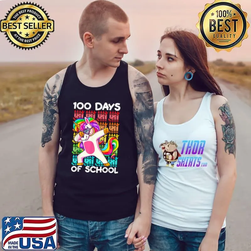 Premium Happy 100 Days Of School Shirt Girls Unicorn Lover T-Shirt Tank Top