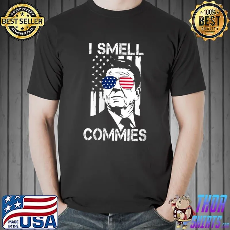 Premium I Smell Commies Ronald Reagan Political Pun T-Shirt Unisex
