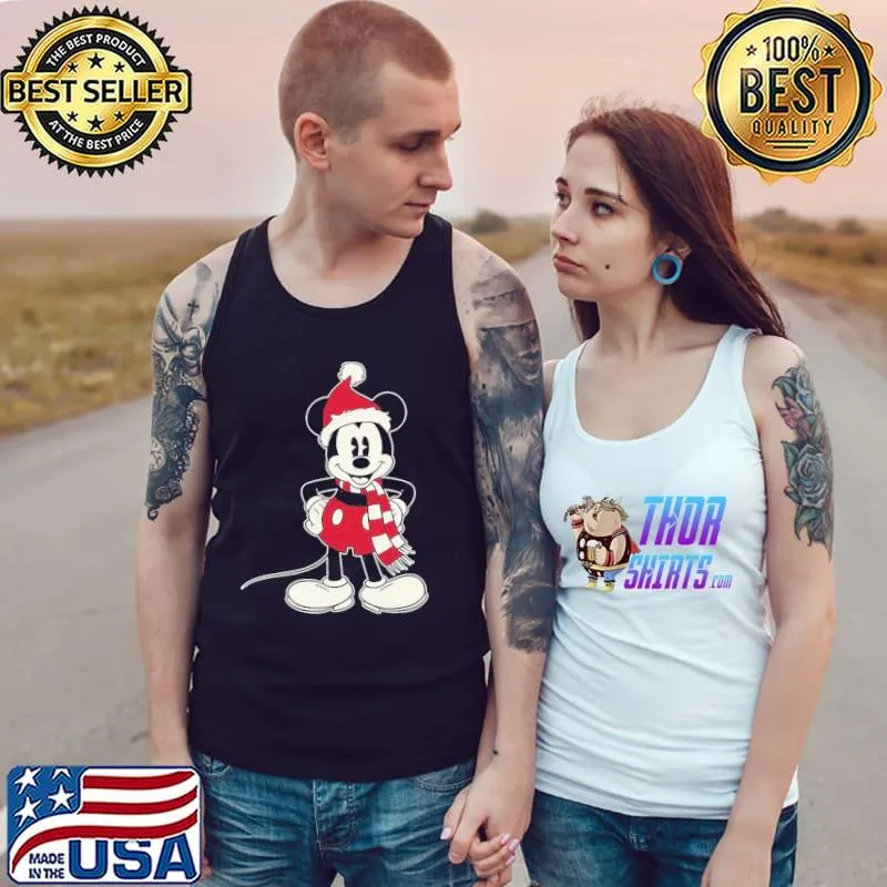 premium-mickey-mouse-santa-hat-merry-christmas- Tank Top