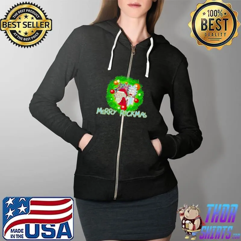 Premium Rick And Morty Merry Rickmas Full Zip Hooded