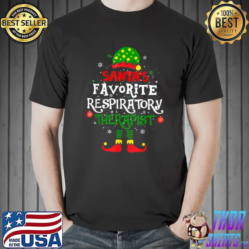 Premium Santa's Favorite Respiratory Therapist Funny Christmas Xmas T-Shirt Unisex